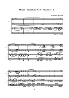 W.A. Mozart Symphony No.41 Jupiter, Movement 4 for Piano Duo
