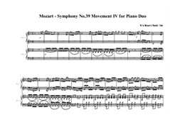 W. A. Mozart - Symphony No.39 Movement IV for Duo Piano
